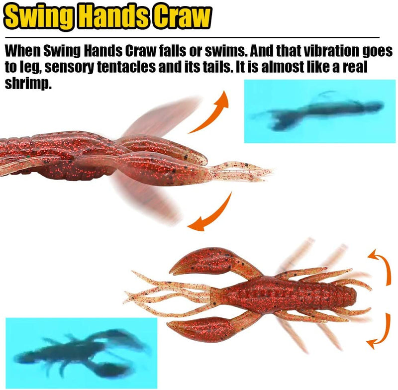 Crawfish-Lures-Bass-Fishing-Jig-Trailers-Soft Plastic 25/30pcs