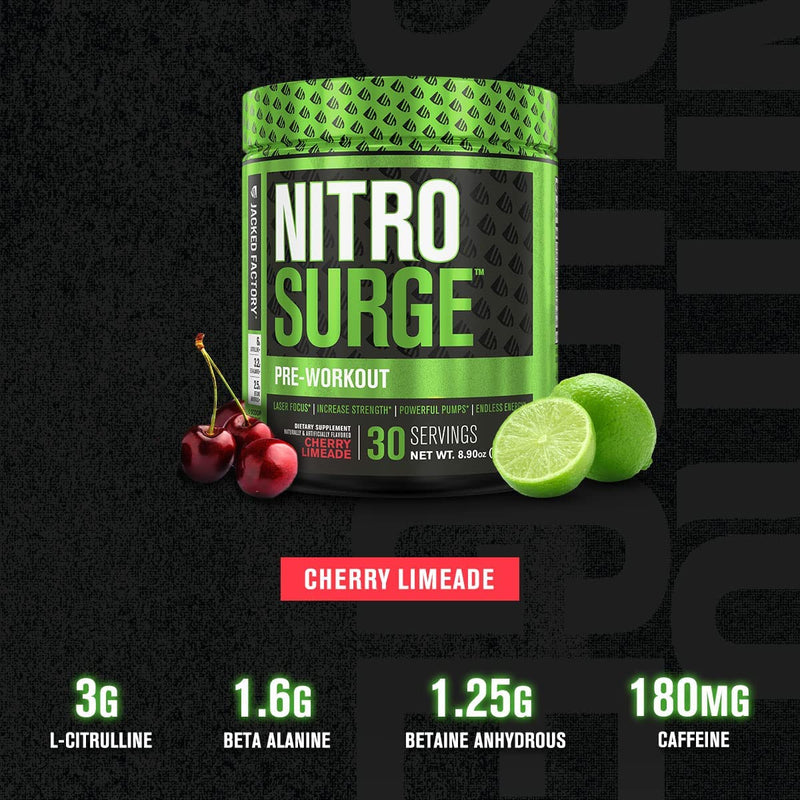 NITROSURGE Pre Workout Supplement - Endless Energy, Instant Strength Gains