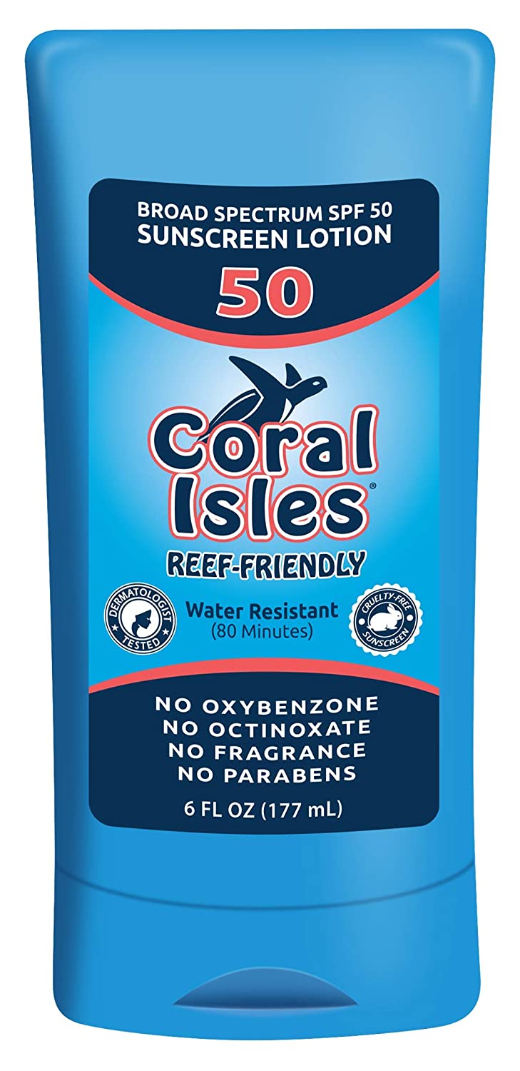 Reef Friendly Sunscreen SPF 50 Lotion | Octinoxate & Oxybenzone Free, Hawaii Compliant, No Parabens