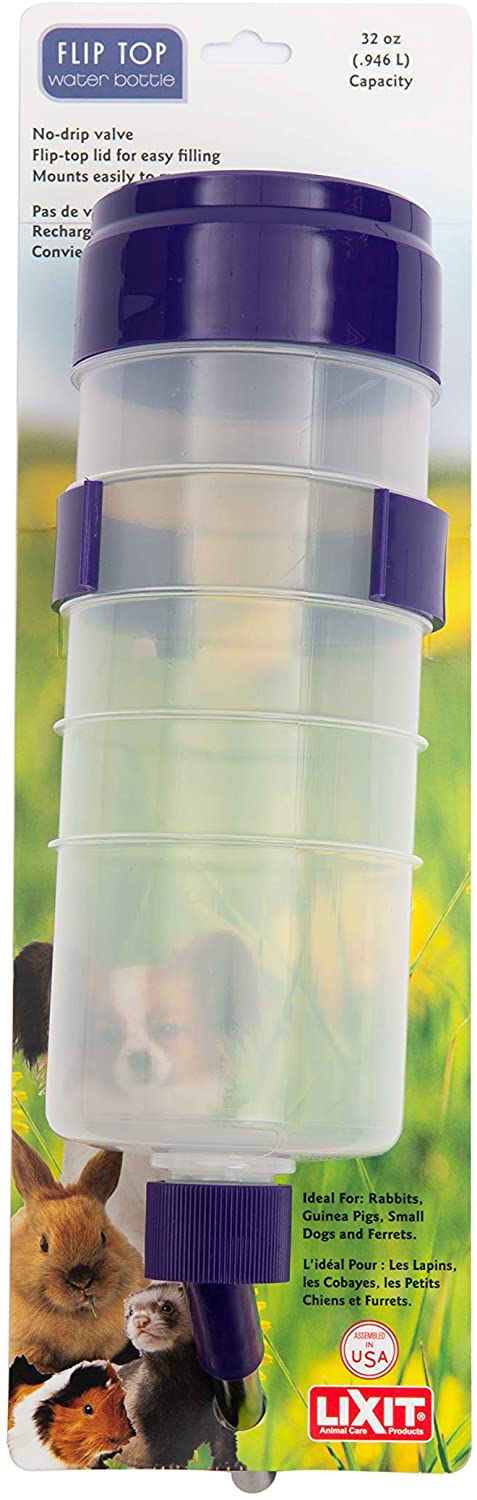 Lixit Lever Valve Top Fill No Drip Water Bottles for Rabbits