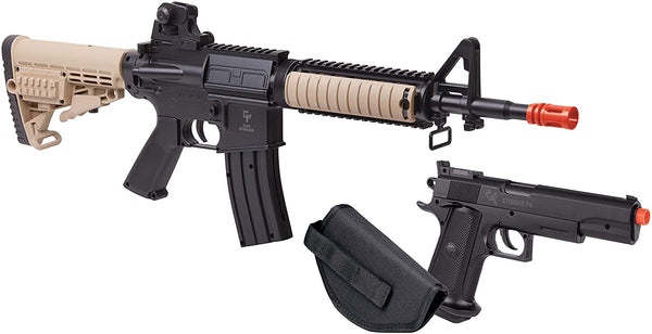 Warrior Protection Spring-Powered Single-Shot Airsoft Rifle And Pistol