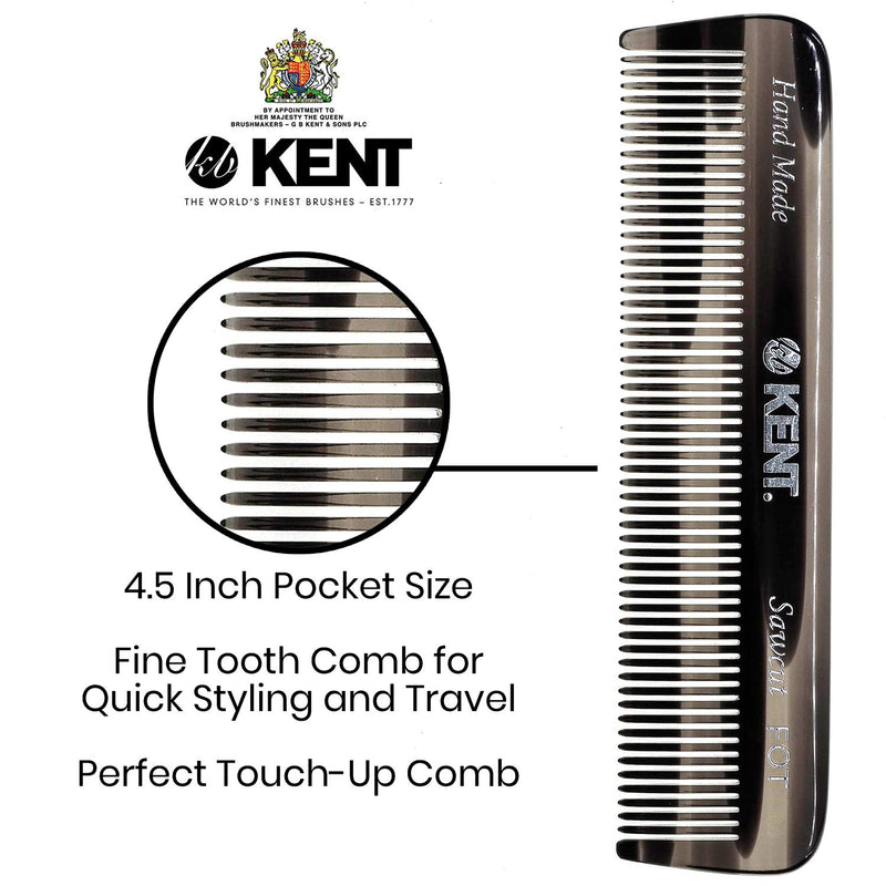 Set of 3 Graphite Combs - 81T Beard and Mustache Comb, FOT Pocket Comb