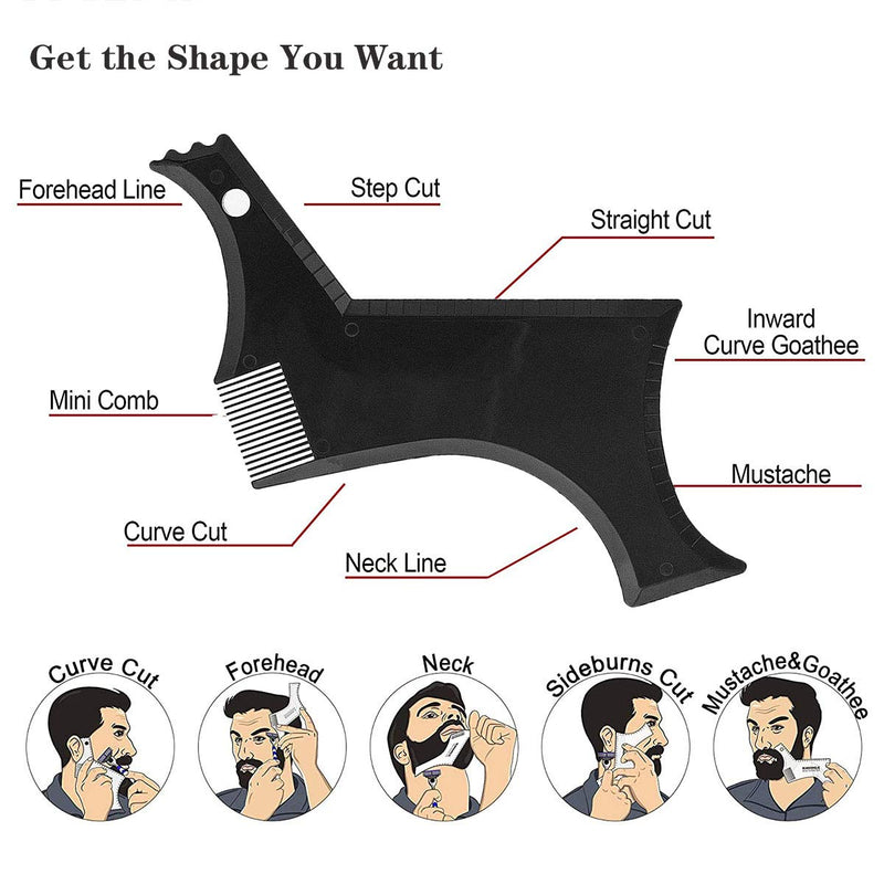 Beard Shaper - Beard Shaping Tools - Include Beard Template Guide, Professional Straight Edge Razor