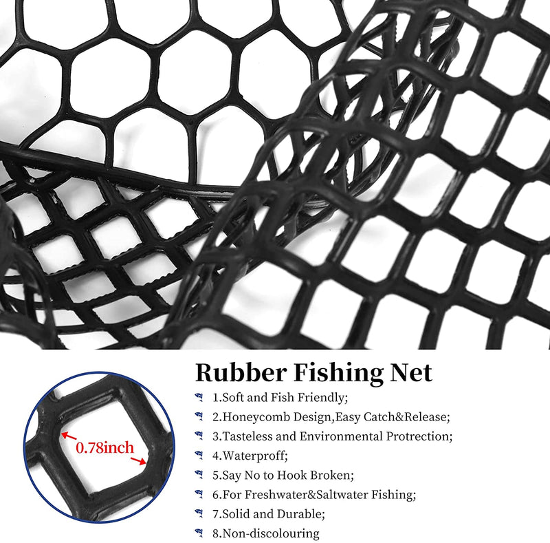 Rubber Fishing Net Large Folding Landing Net