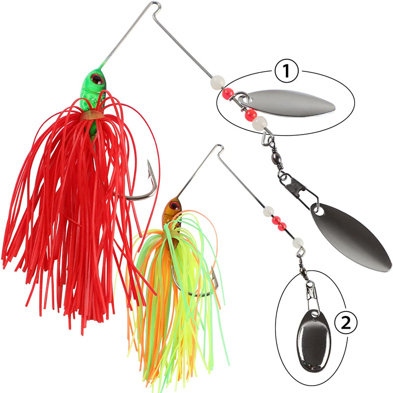 6 Pcs Fishing Lures Spinner Baits,Fishing Hard Spinner Lures