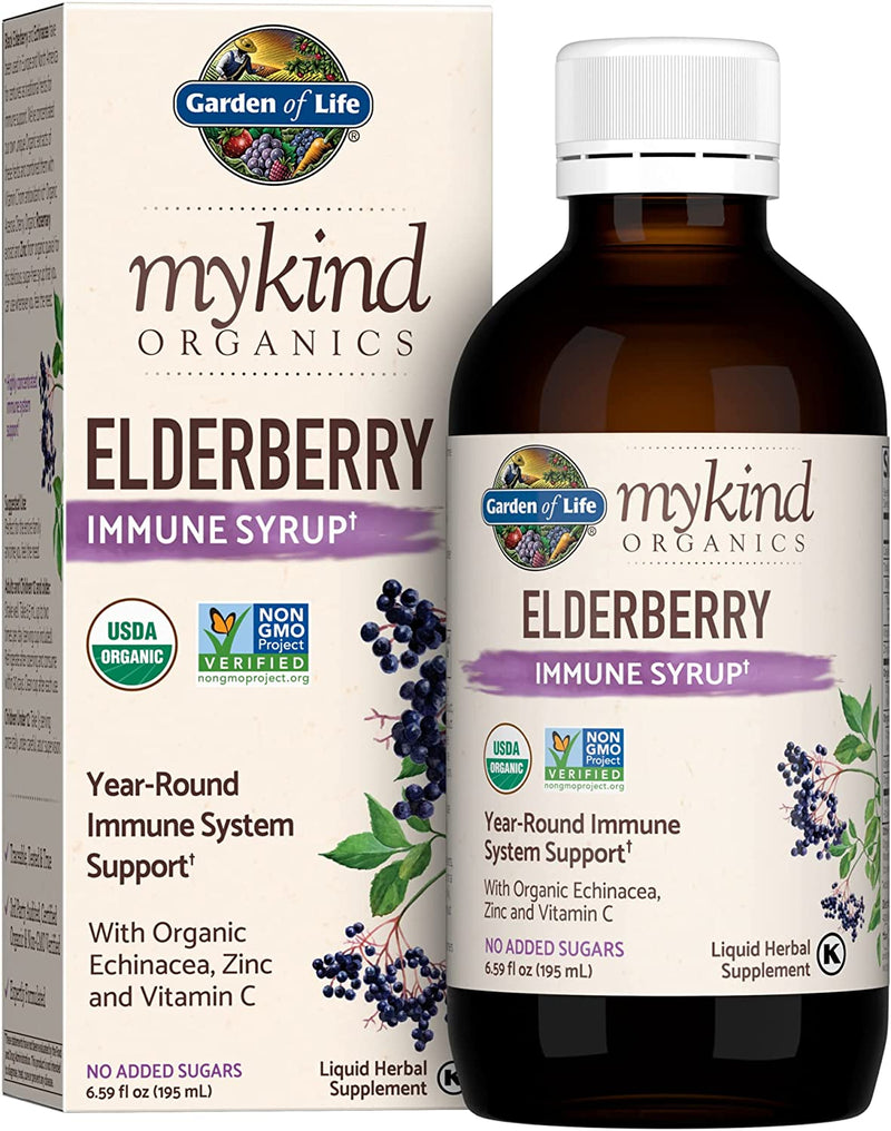 Garden of Life Mykind Organics Plant Based Elderberry Immune Syrup 6.59 fl oz