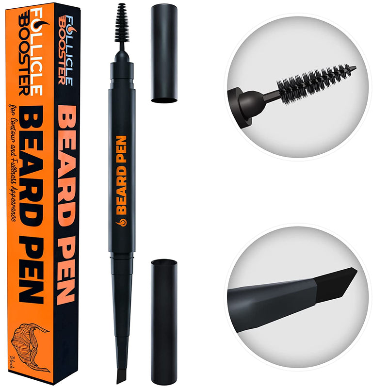Beard Pen Filler - Dark Brown - Barber Styling Pencil with Brush - Waterproof Proof
