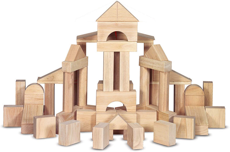 Standard Unit Solid-Wood Building Blocks With Wooden Storage Tray (60 pcs)