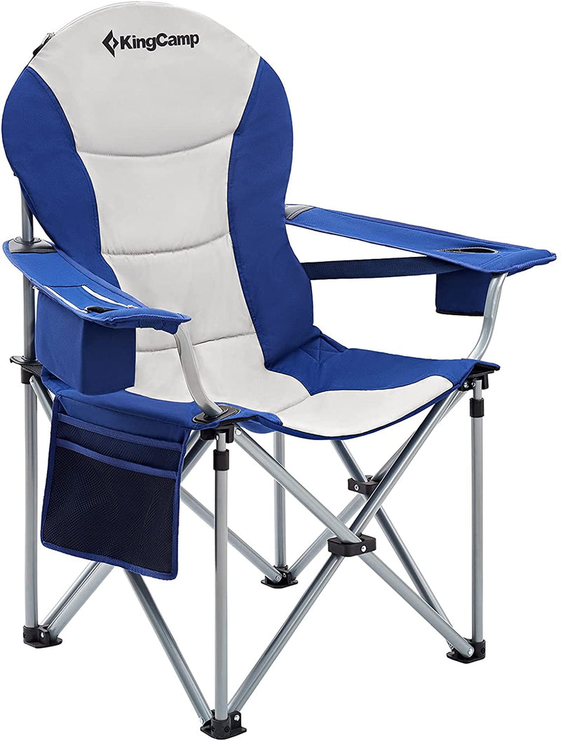 KingCamp Lumbar Support Camping Chairs with Cooler Bag Padded Folding Camping Chair