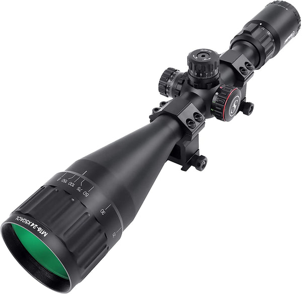 6-24x50 Rifle Scope with Red/Green/Blue Illuminated Reticle Riflescope
