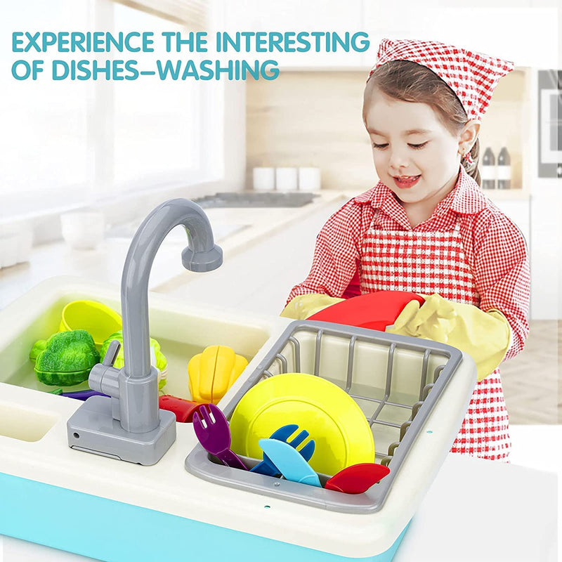 Kitchen Play Sink Toys, Fun & Educative Kids Toy Sink, Electric Dishwasher Playing Toy