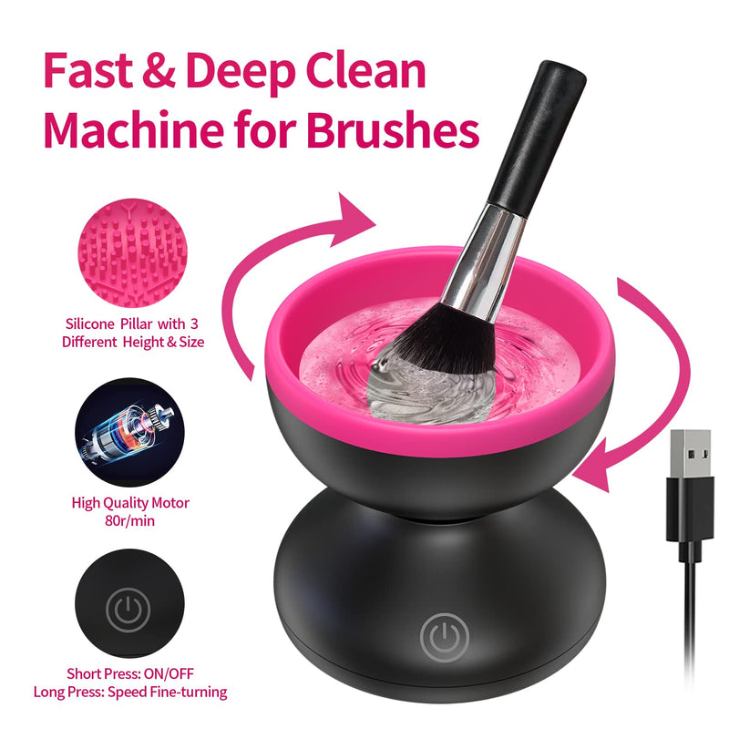 Electric Makeup Brush Cleaner Machine - Alyfini Portable Automatic USB Cosmetic Brush Cleaner Tools