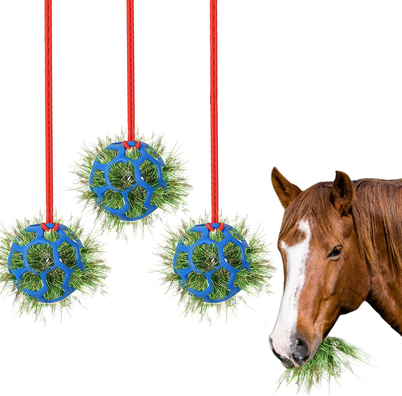 3Pcs Hanging Feeding Ball for Horse- Silicone Horse Treat Ball with Strong Nylon Rope