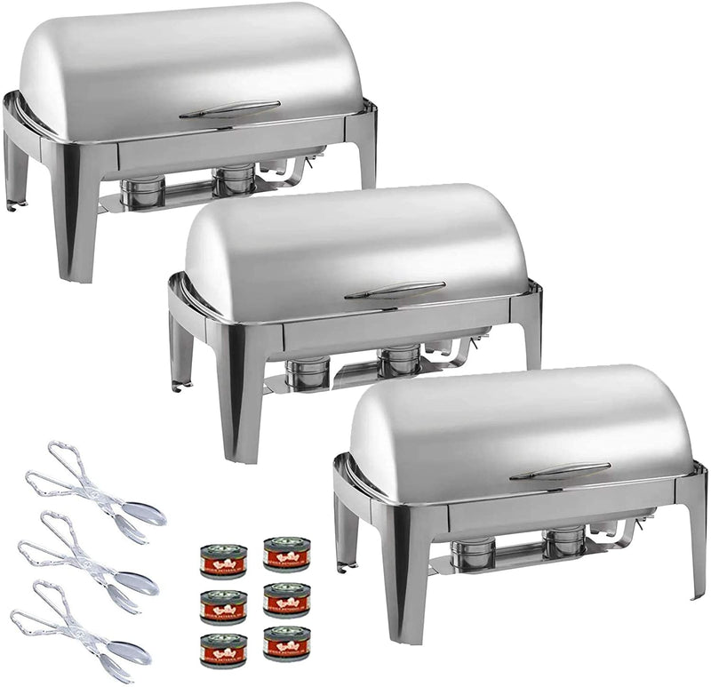 hafing Dish Buffet Set - Roll Top Chaffing Dishes Stainless Steel