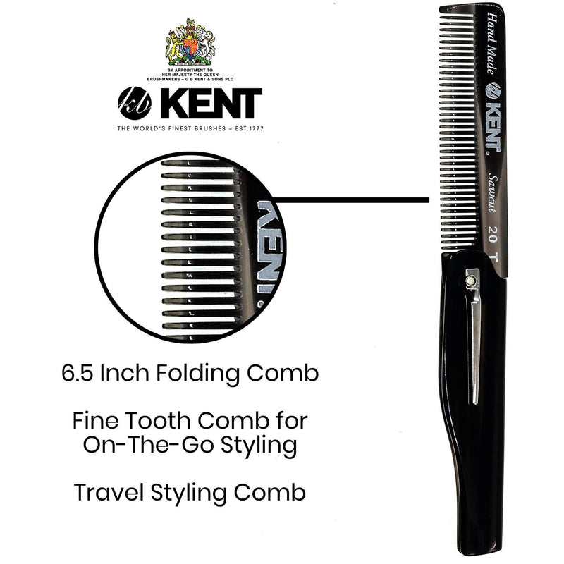 Set of 3 Graphite Combs - 81T Beard and Mustache Comb, FOT Pocket Comb
