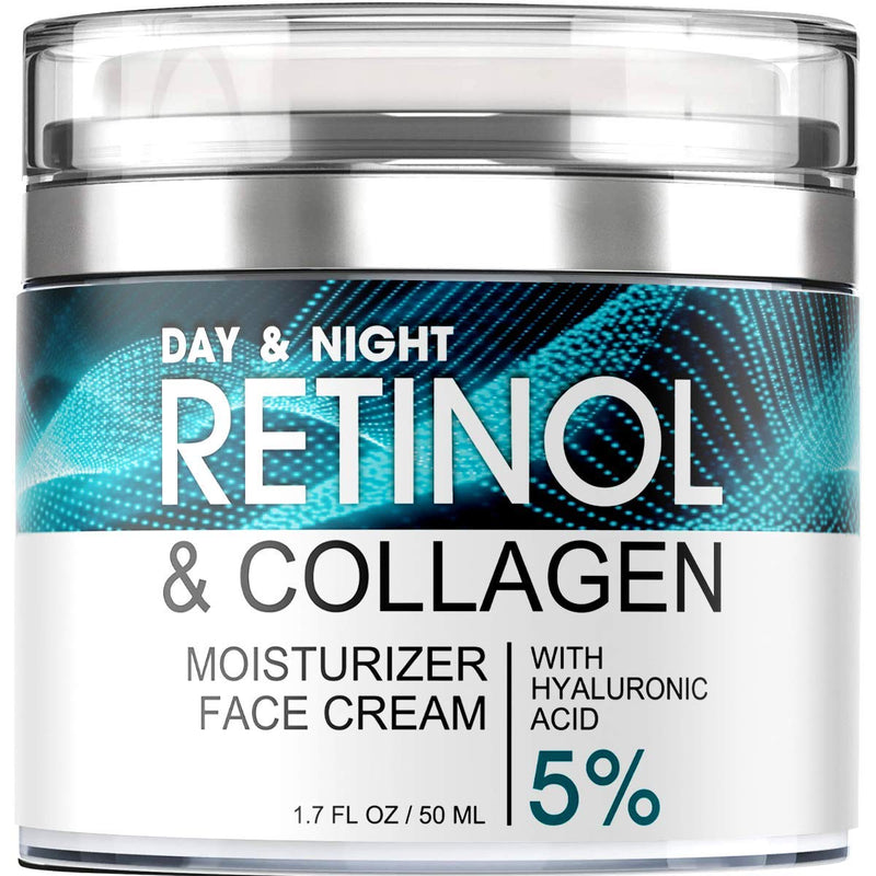 Retinol Cream for Face – Facial Moisturizer with Hyaluronic Acid and Collagen – Hydrating Face Lotion