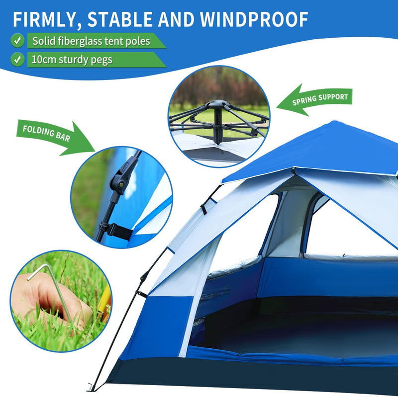 Echosmile Instant Pop-Up Camping Tent, 4 Person Tent