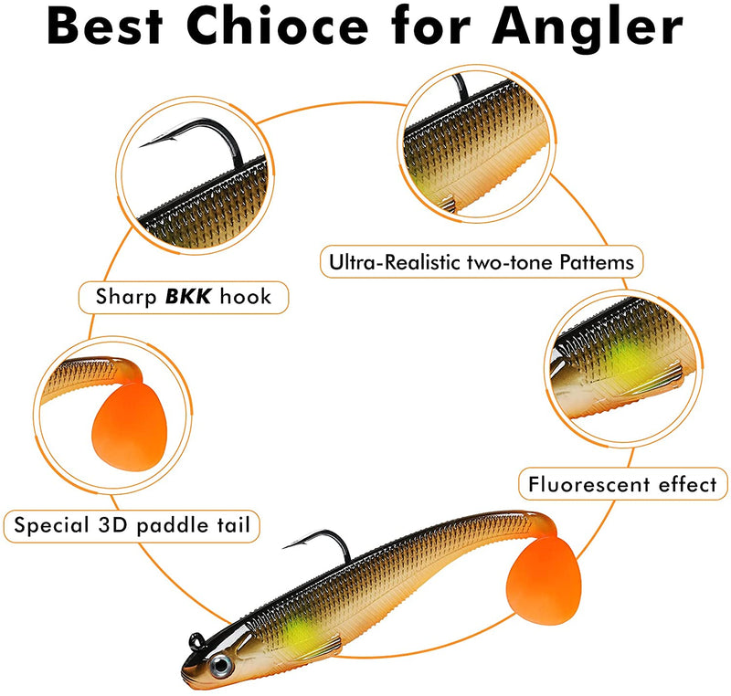 Pre-Rigged Jig Head Soft Fishing Lures