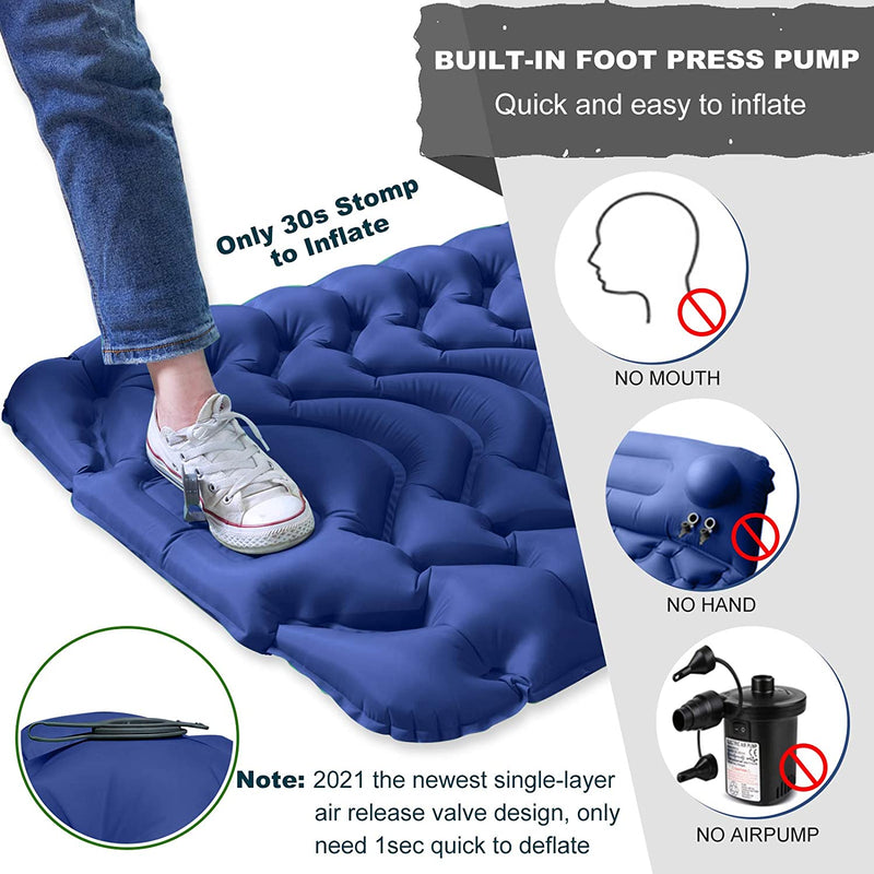 3.9 Inch Inflatable Sleeping Mat with Pillow Built-in Pump