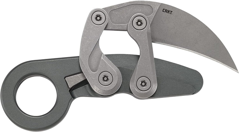 CRKT Provoke Compact: Kinematic EDC Folding Pocket Knife, Morphing Karambit, D2 Plain Edge Blade, Aluminum, Pocket Clip, 4045