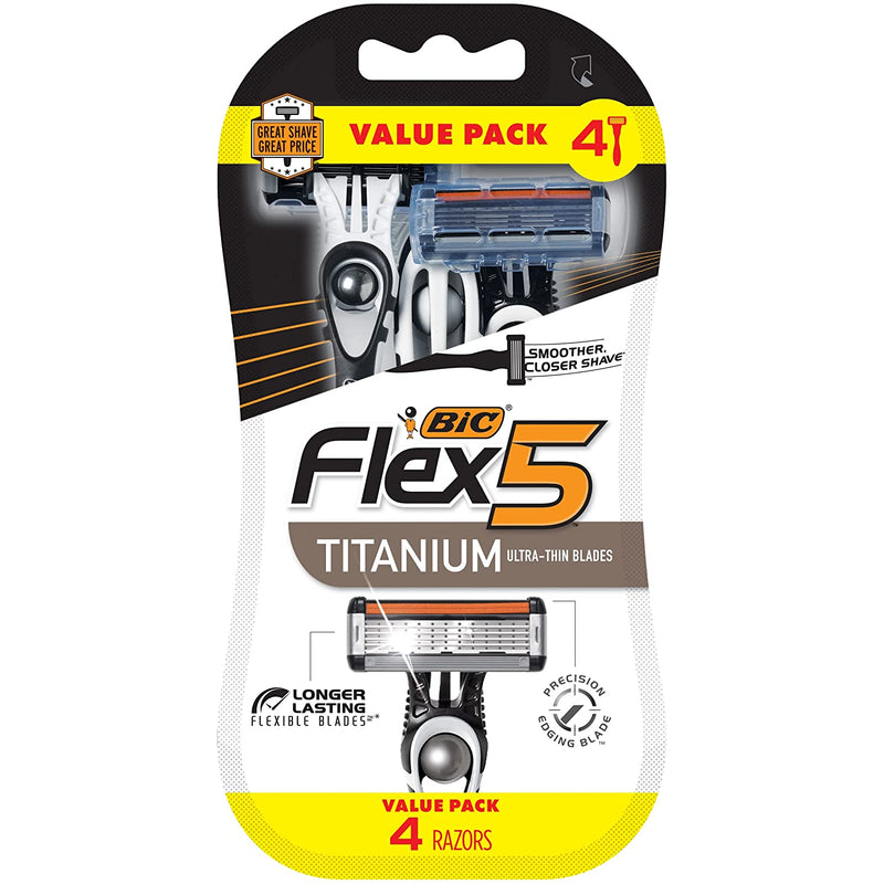 Flex 5 Disposable Razors for Men, Sensitive Skin Razor For a Smooth and Close Shave