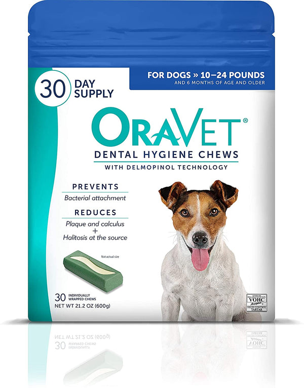 Merial Oravet Dental Hygiene Chew For Dogs (10-24 Lbs), Dental Treats For Dogs