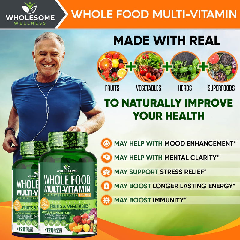 Whole Food Multivitamin for Men - Natural Multi Vitamins, Minerals
