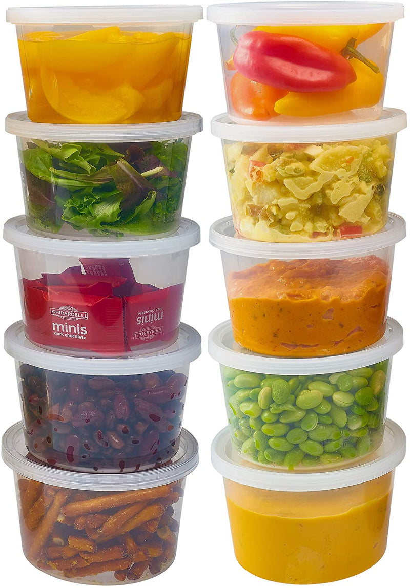 Deli Containers with Lids Leakproof - 40 Pack BPA-Free Plastic Microwaveable Clear Food Storage
