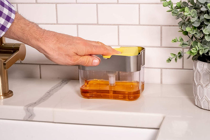 Countertop Dish Soap Dispenser Pump and Sponge Holder