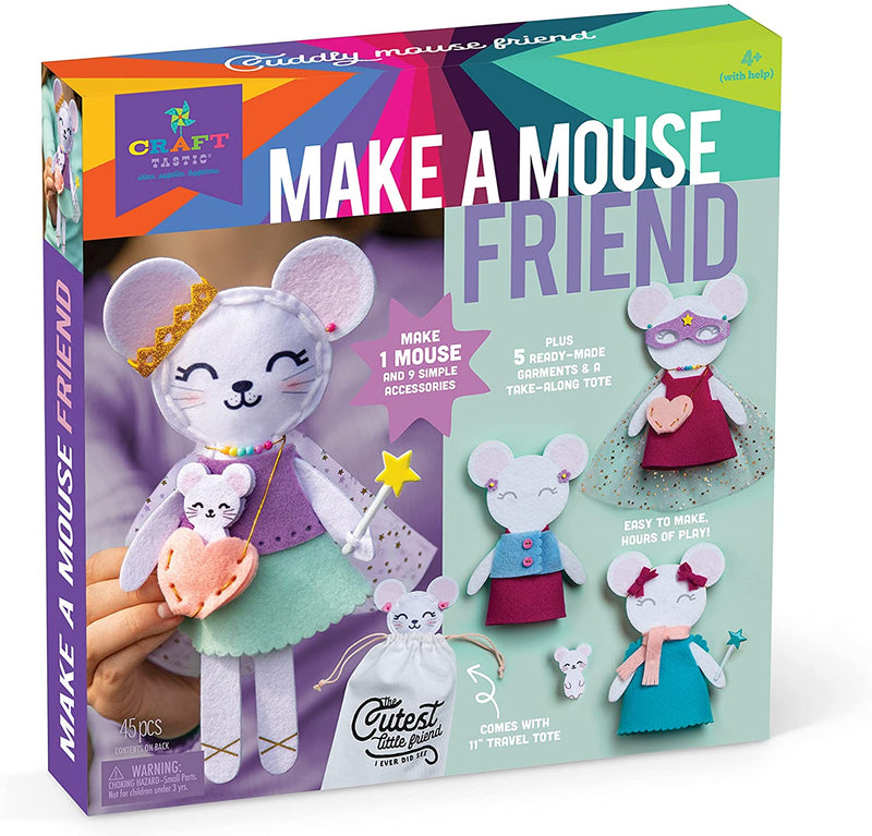 Make a Mouse Friend – Craft Kit Makes 1 Easy-to-Sew Stuffie with Clothes & Accessories