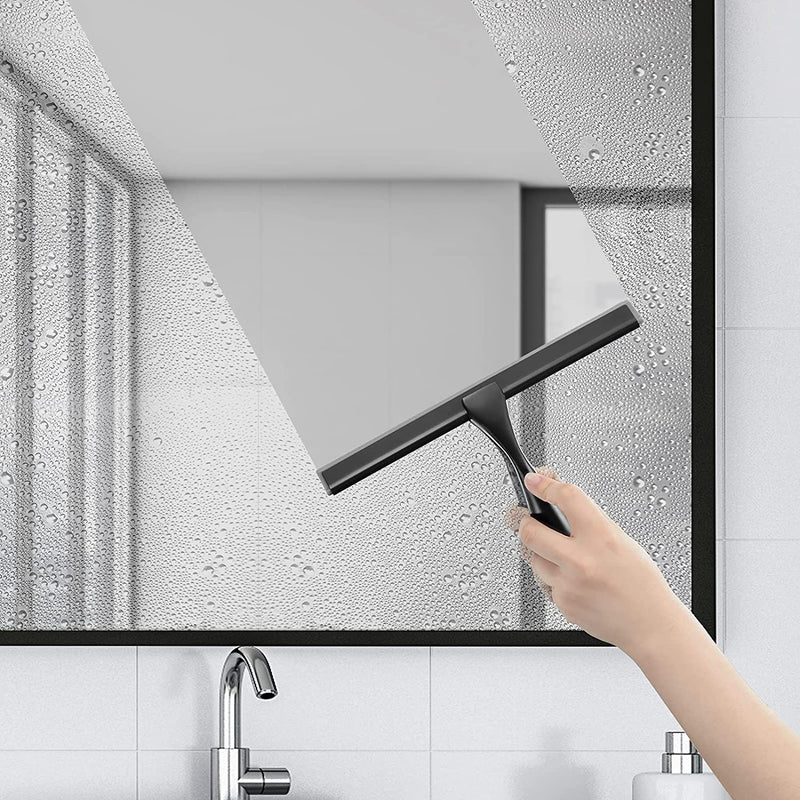 All-Purpose Shower Squeegee for Shower Doors, Bathroom, Window and Car Glass - Black