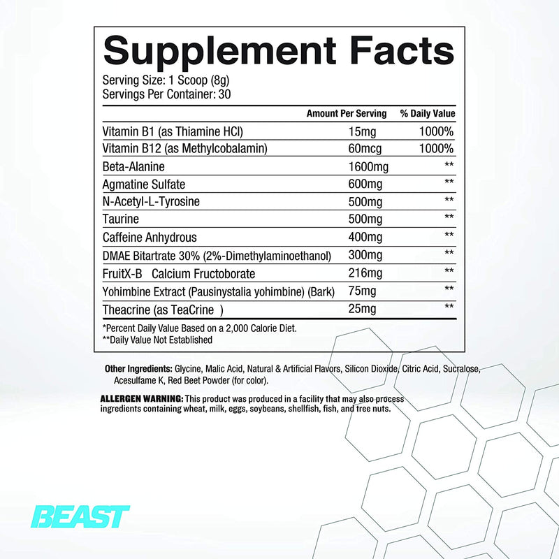 Beast Sports Nutrition Beast Mode Black, Beast Punch - 8.47 oz