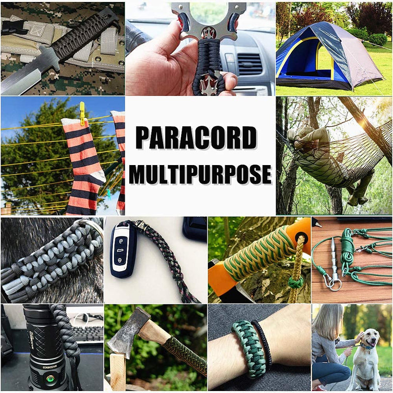 Type III Parachute Cord 100', 200', Paracord for Camping