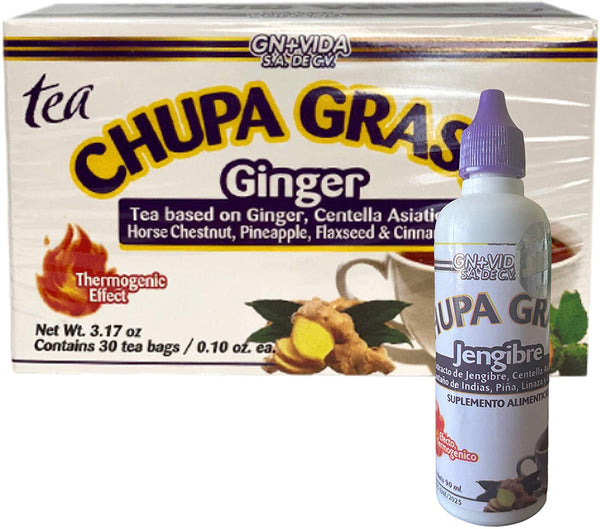 Improved Formula Tea CHUPA Grass + 90ml Extract (Drops) - Tea Based Ginger