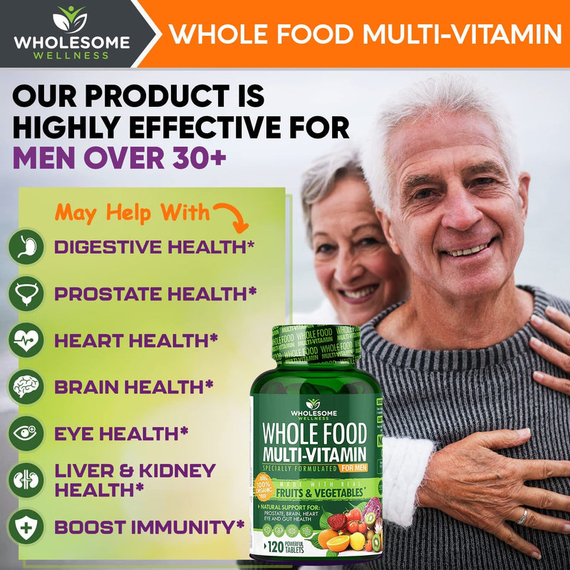 Whole Food Multivitamin for Men - Natural Multi Vitamins, Minerals