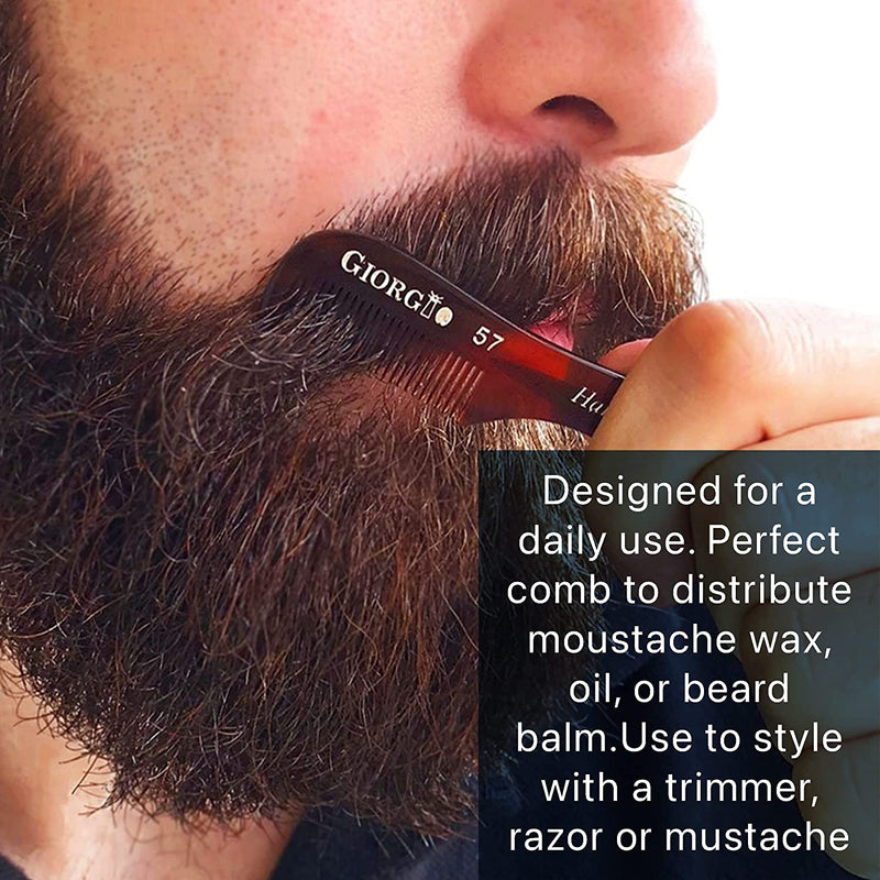 G57 Extra Small 2.75 Inch Men's Fine Toothed Beard and Mustache Comb for Facial Hair Grooming and Styling