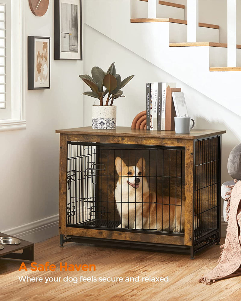 Wooden Dog Crate, Indoor Pet Crate End Table
