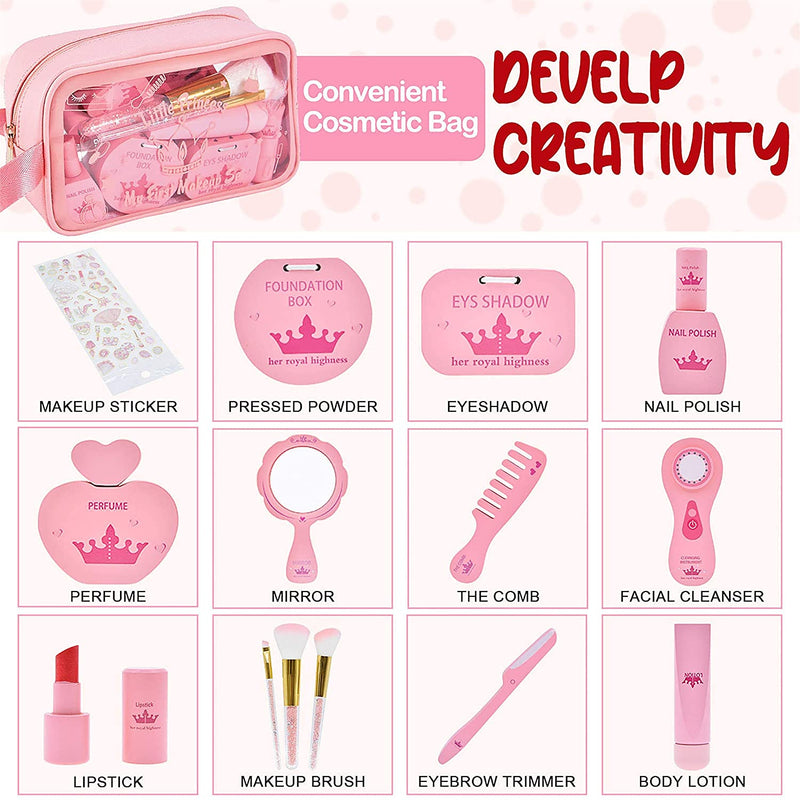 Toddler Wooden Makeup Kit for Girls - First Princess Makeup Wooden Toys -