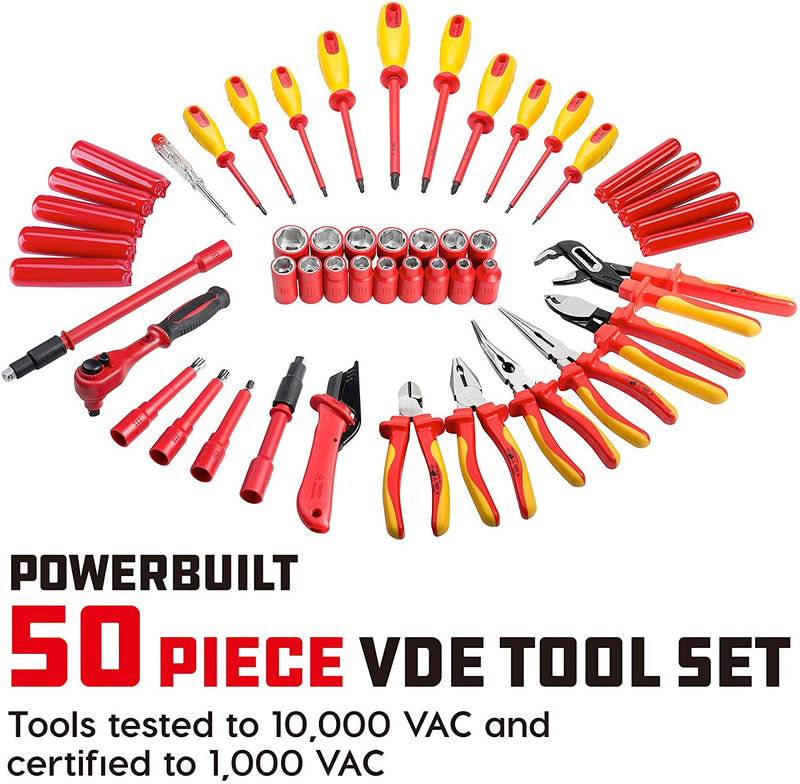 50 Pc.1000V Insulated Electricians VDE Tool Set