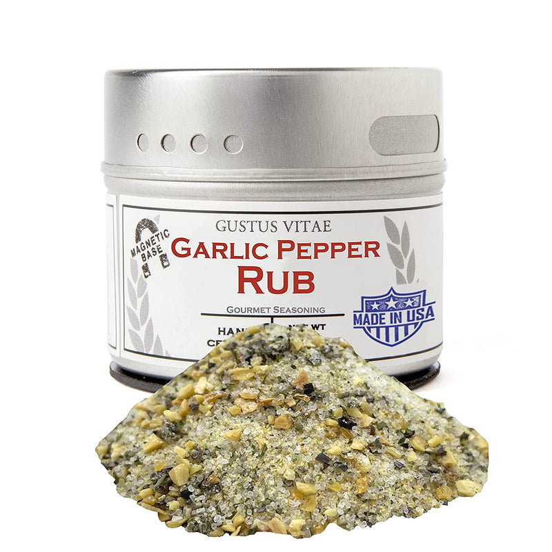 Garlic Pepper Rub - Artisanal Seasoning - Non GMO - Gourmet Spice Blend