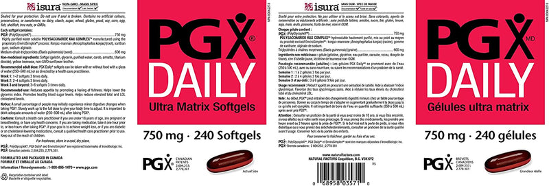 PGX by Natural Factors, Daily Ultra Matrix, Weight Management Support with MCT Oil