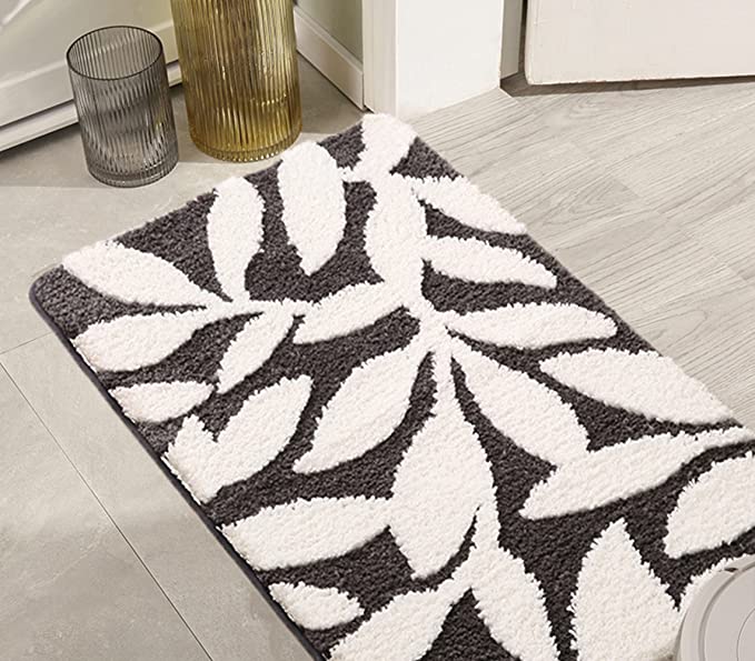Leaves Bath Mats,Ultra Absorbent Bath Rugs,Super Cozy and Extra Soft Bathroom Rugs
