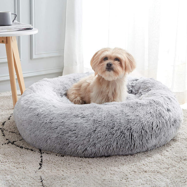 Calming Dog Bed & Cat Bed, Anti-Anxiety Donut Dog Cuddler Bed