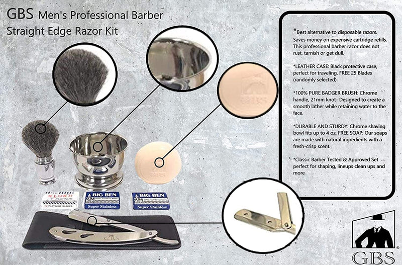 Men's Professional Barber Wet Shaving Set- Interchangeable Shaving Razor