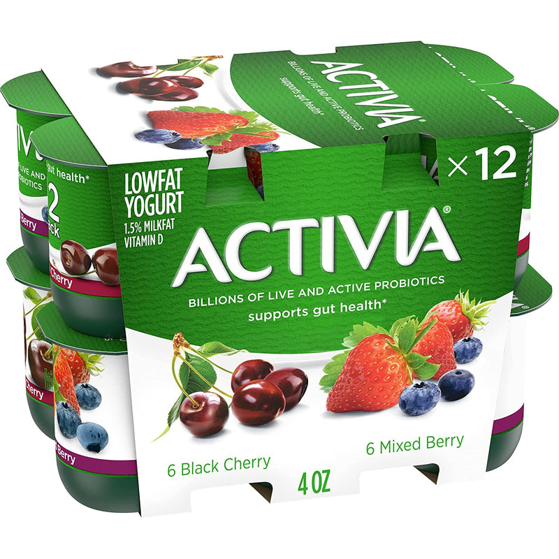 Probiotic Lowfat Yogurt, Variety Pack, Black Cherry & Mixed Berry