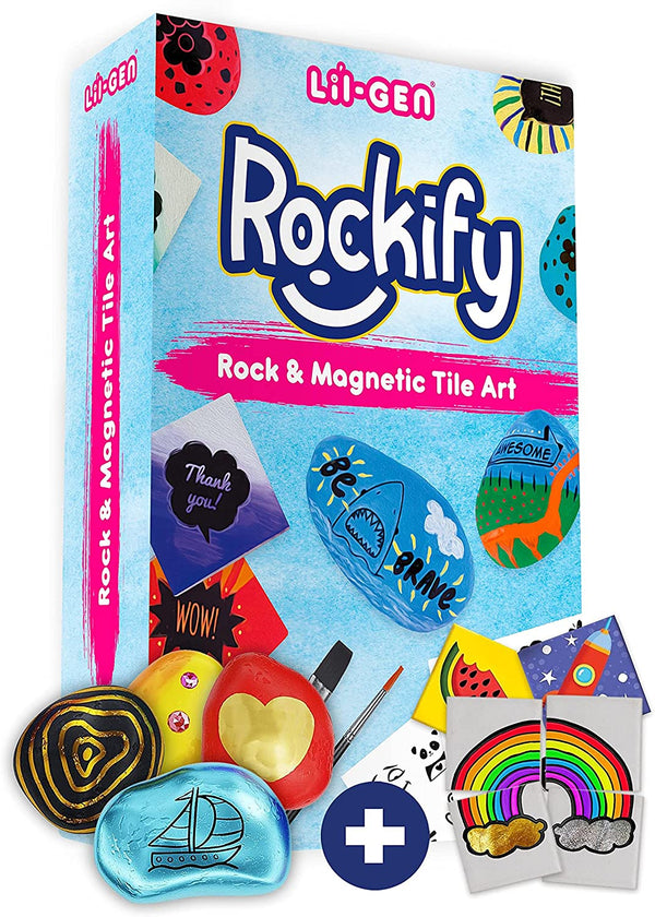 Rock Painting Kit for Kids and Mini Ceramic Tile Painting Kit