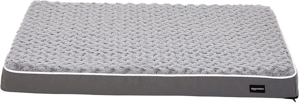Basics Ergonomic Foam Pet Dog Bed, 27 x 36 Inches, Grey