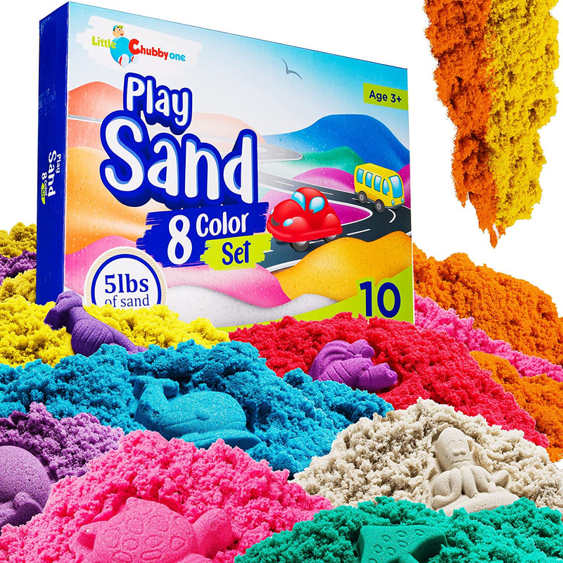 LITTLE CHUBBY ONE 8 Color Kids Play Sand Set