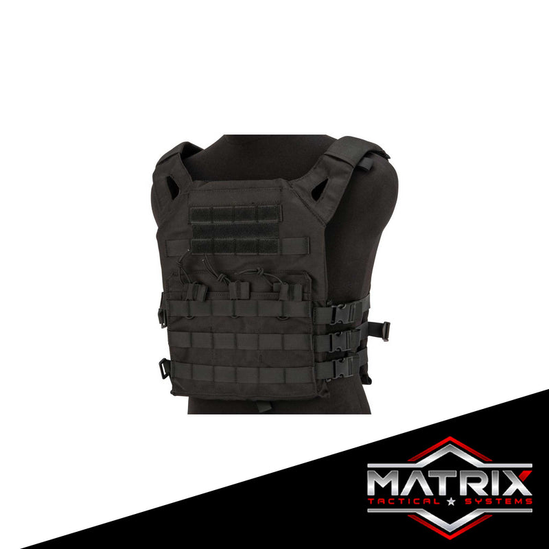 Matrix Level-1 Plate Carrier with Integrated Magazine Pouches (Color: Black)