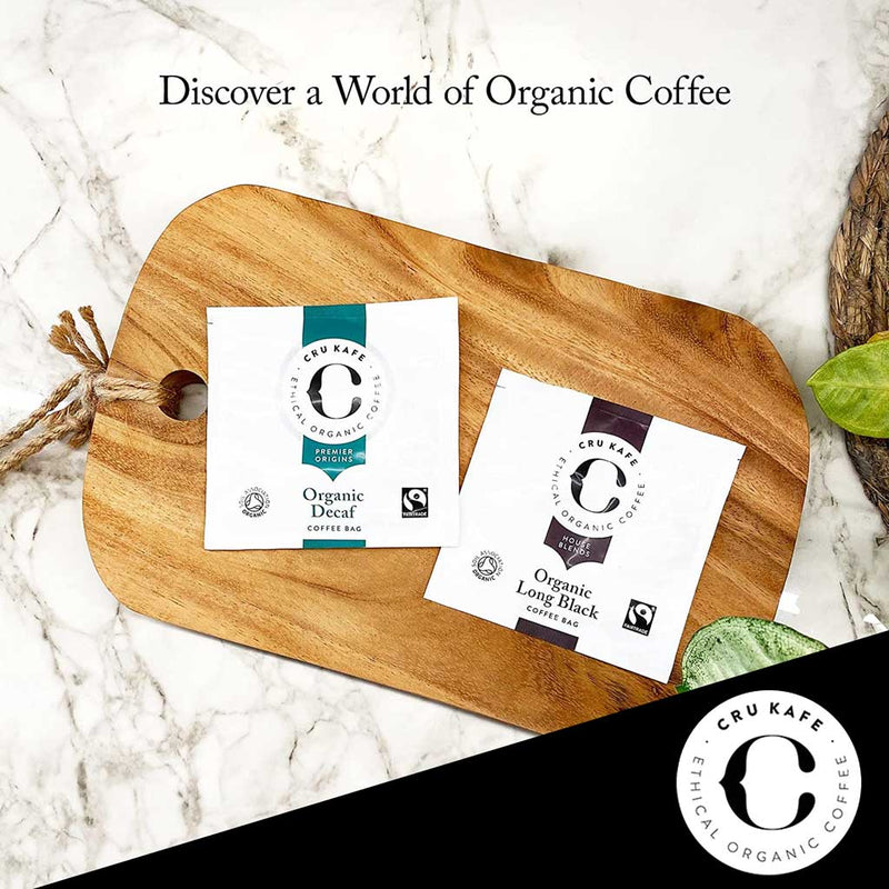 CRU Kafe Organic Long Black Coffee Bags - 1 Box of 30 Bags